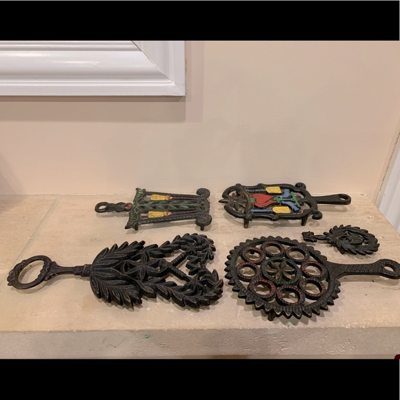 Vintage cast iron trivets HEAVY!!